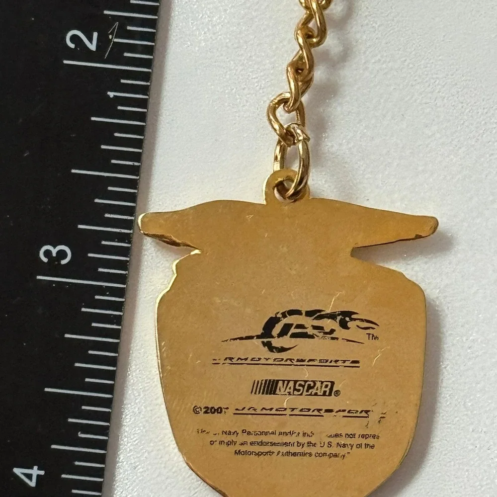 NASCAR 2007 Dale Jr. 88 Keychain‎ Gold Black Shield Emblem